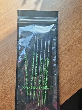 New Love Craft Beauty Green Handle Eye Brush Set - 5 Piece Eyeshadow Precision